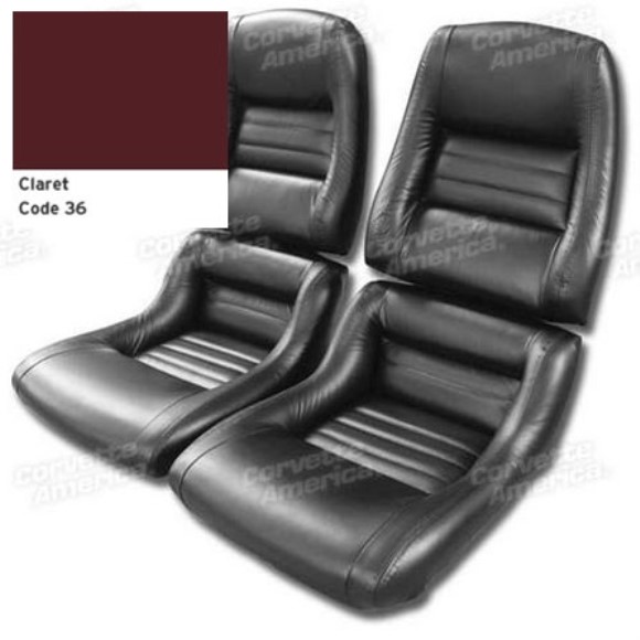 Mounted Leather Like Seat Covers. Claret 4--Bolster 80