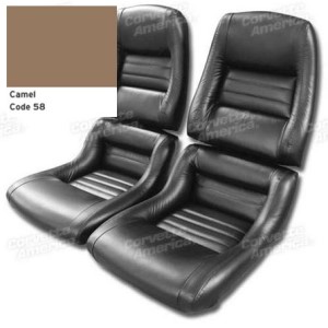 Mounted Leather Like Seat Covers. Camel 4--Bolster 81-82