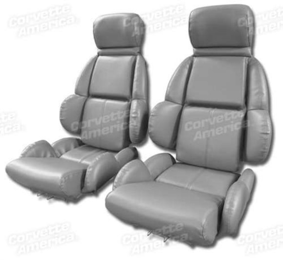 Mounted Leather Like Seat Covers. Gray Standard 89