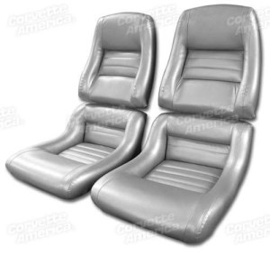 Mounted Leathr Seat Covers. Slvr Pace Lthr/Vnyl Original 2--Blstr 78