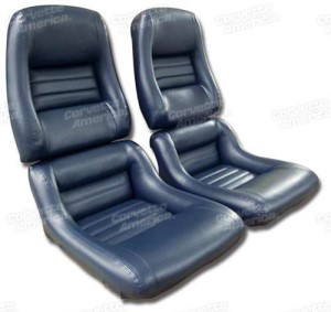 Mounted Leather Like Seat Covers. Dark Blue 2--Bolster 82
