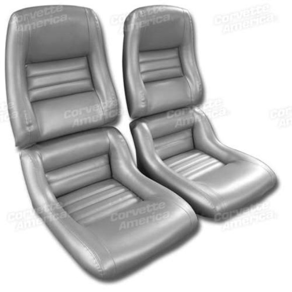 Mounted Leather Like Seat Covers. Silver 2--Bolster 81