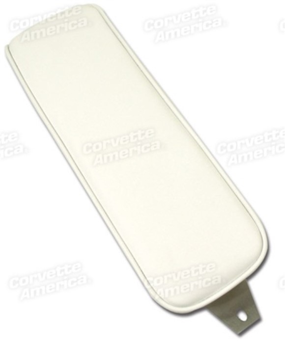 Center Armrest. White Vinyl 65-66