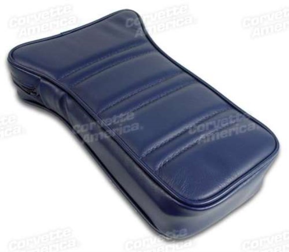 Center Armrest. Dark Blue Leather 77