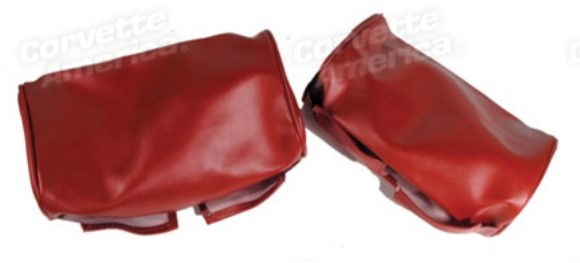 Headrest Covers. Red Vinyl 66