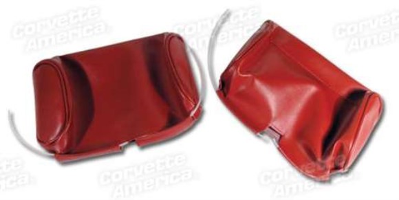 Headrest Covers. Red Vinyl 67
