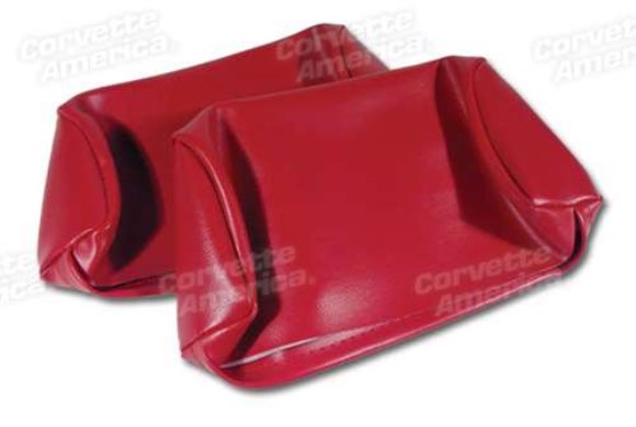 Headrest Covers. Red Vinyl 68-69