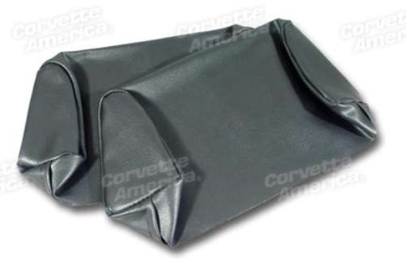 Headrest Covers. Gunmetal Vinyl 68-69