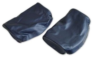 Headrest Covers. Dark Blue Leather 66