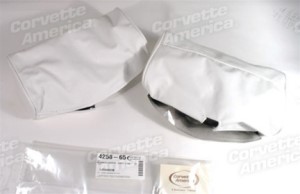 Headrest Covers. White Leather 66