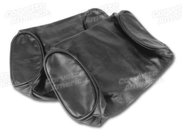 Headrest Covers. Black Leather 67