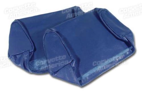 Headrest Covers. Dark Blue Leather 68