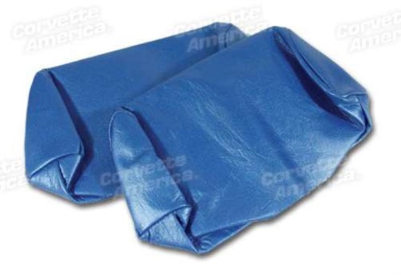 Headrest Covers. Bright Blue Leather 68-69