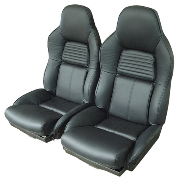 Mounted Leather Seat Covers. Black Standard 94-96