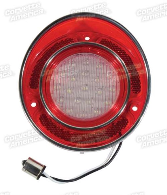 LED Back-Up Light W/SS Rim - Clear 68-73
