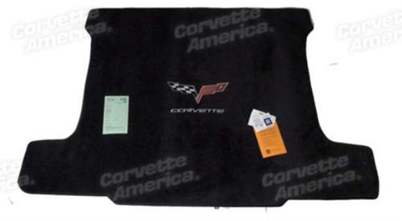 Ebony Cargo Mat with C6 Logo & Corvette Script - Coupe 05-13