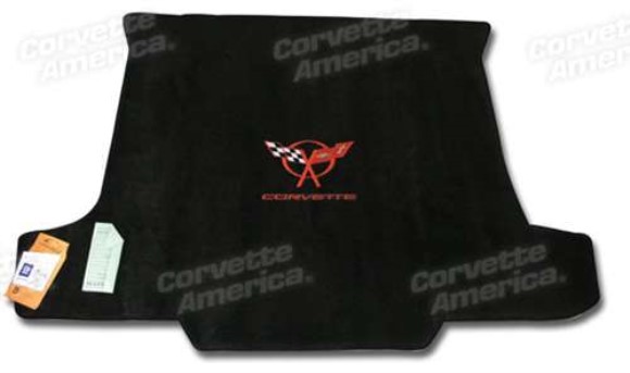 Convertible Cargo Mat. Black W/Red C5 Logo & Corvette Script 98-04