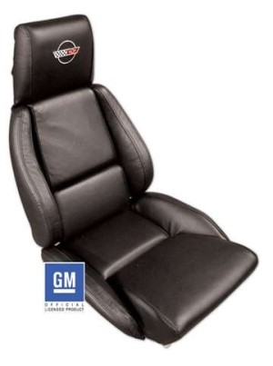 Embroidered Leather Seat Covers. Black Standard No-Perforations 84-88