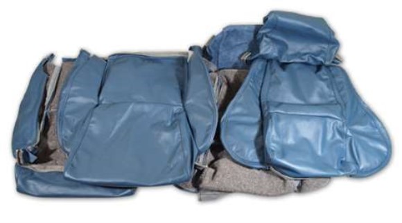 Leather Seat Covers. Blue Standard No-Perforations 84-85