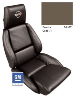 Embroidered Leather Seat Covers. Bronze Standard No-Perforations 84-87
