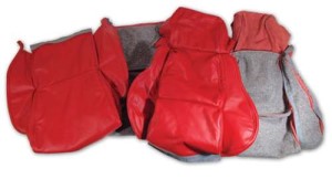 Leather Seat Covers. Red Standard No-Perforations 86-88