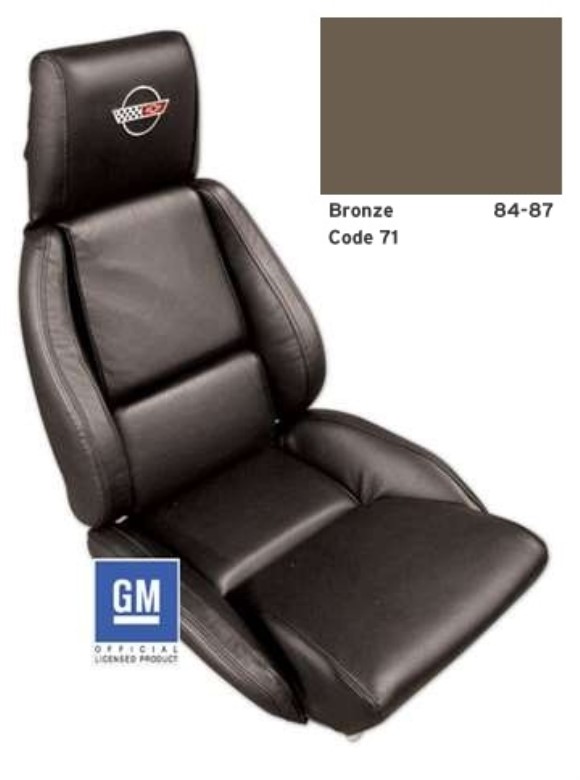 Embroidered Leather Seat Covers. Bronze Sport No-Perforations 84-87