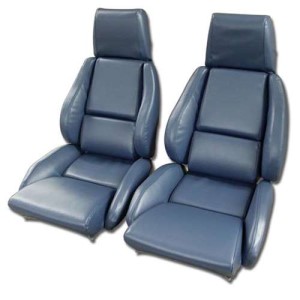 Mounted Leather Like Seat Covers. Blue Standard No-Perforations 84-85