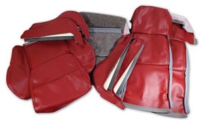 Leather Like Seat Covers. Red Sport No-Perforations 84-85