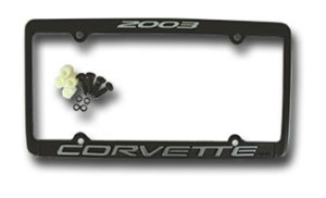 License Plate Frame. Corvette Black 03