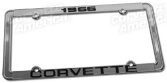 License Plate Frame. Corvette Chrome 66