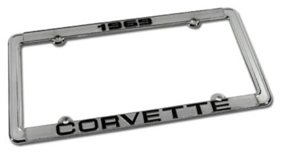 License Plate Frame. Corvette Chrome 69