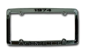 License Plate Frame. Corvette Chrome 74