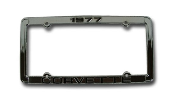 License Plate Frame. Corvette Chrome 77