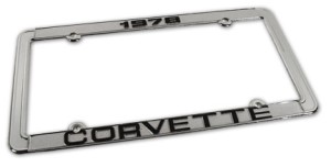 License Plate Frame. Corvette Chrome 78
