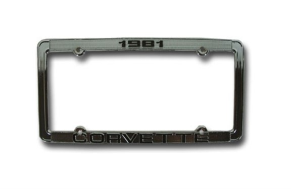 License Plate Frame. Corvette Chrome 81