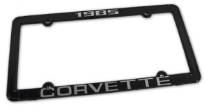 License Plate Frame. Corvette Black 85