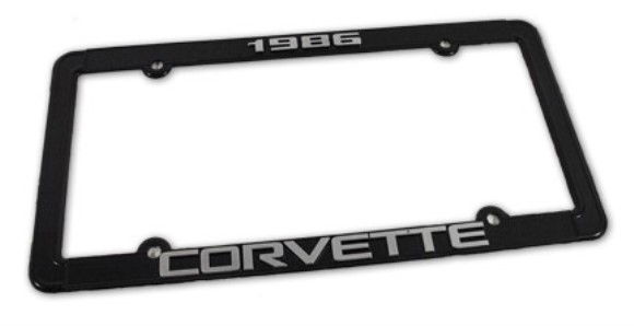 License Plate Frame. Corvette Black 86