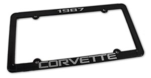 License Plate Frame. Corvette Black 87