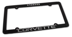 License Plate Frame. Corvette Black 88