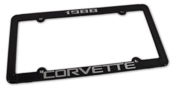 License Plate Frame. Corvette Black 88