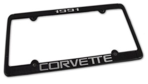 License Plate Frame. Corvette Black 91