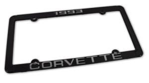 License Plate Frame. Corvette Black 93