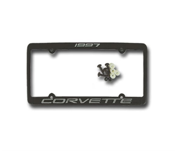 License Plate Frame. Corvette Black 97