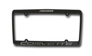 License Plate Frame. Corvette Black 98