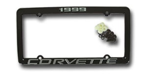 License Plate Frame. Corvette Black 99