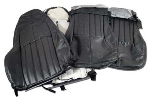Driver Leather Seat Covers. Black Standard 100% L 97-04
