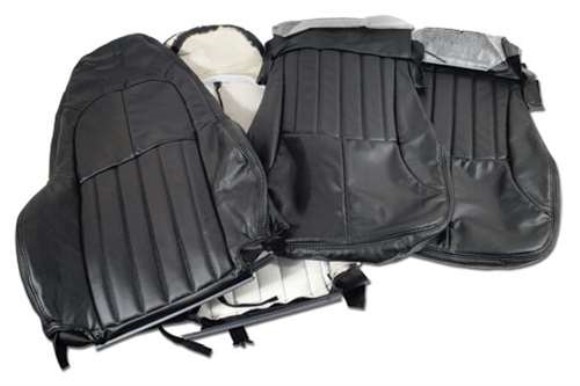 Driver Leather Seat Covers. Black Standard 100% L 97-04