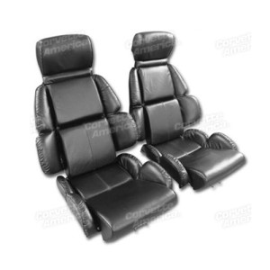 Mounted Driver Leather Seat Covers. Black Standard 93