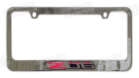 License Frame - Chrome with C6 Z06 505hp Logo 05-13
