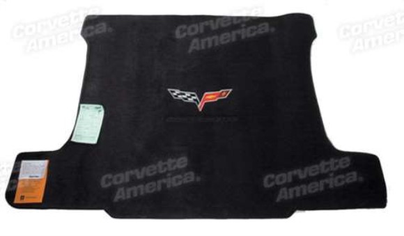 Ebony Cargo Mat with C6 Logo & Corvette Script - Convertible 05-13